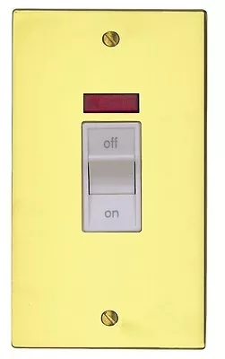 £14.99 • Buy MK K5336 PBS W Savoy Plus 45A DP Oven Cooker Switch With Neon - Polished Brass