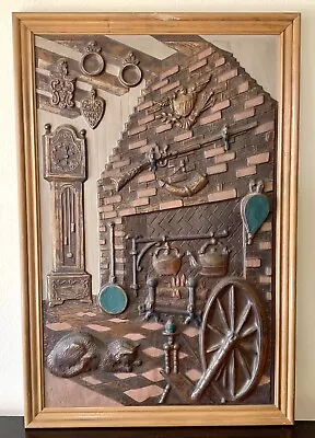 Rare Vintage Framed  The Hearth  3D Artwork By Philip Taub 1959 • $45