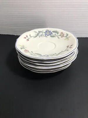 6 VILLEROY & BOCH DELIA 6  (1748 Design) Saucer's No Cups Great Condition • $39.96