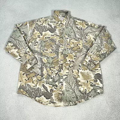 Wrangler Rugged Wear Shirt Men XL Real Tree Camo Advantage Long Sleeve Button Up • $19.99