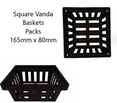 $19.50 • Buy Square Vanda Basket Net Plant Pots 165mm -Packs 2/5/10/12/15 Hydroponics Orchids