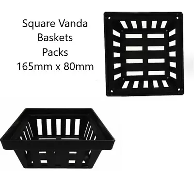 Square Vanda Basket Net Plant Pots 165mm -Packs 2/5/10/12/15 Hydroponics Orchids • $13.50