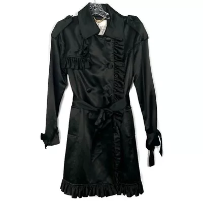 Milly Of New York Coat Women Sz 6 Evening Satin Black Christmas New Year Wedding • $49.98