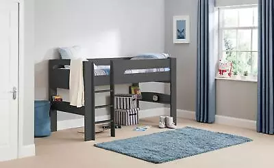 Pluto Midsleeper Anthracite 3ft Single Cabin Loft Bed Frame For Kids Children • £415.99