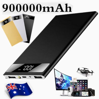 $28.69 • Buy 900000mAh Portable Power Bank Charger With LCD 2USB External Battery Pack AU