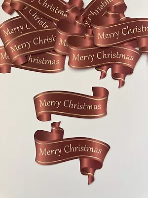 Mixed Merry Christmas Card Making Banners Sentiments Card Toppers - Red • £3.75