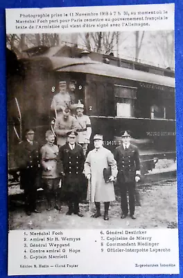 Vintage 1918 Rppc Real Photo French  Ww1 Postcard I'd  Military Officers Train • $3