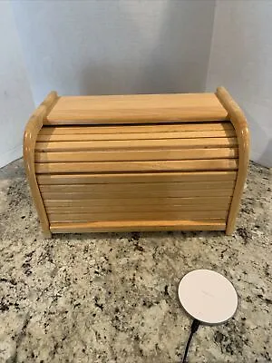 Kamenstein Natural Bamboo Roll Top Bread Box Kitchen For Countertop Food Storage • $27.95