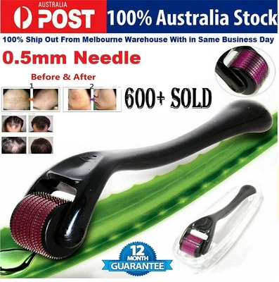 $22 • Buy 540 Titanium Micro Needle Derma Roller Beard Hair Regeneration Skin Care Growth*