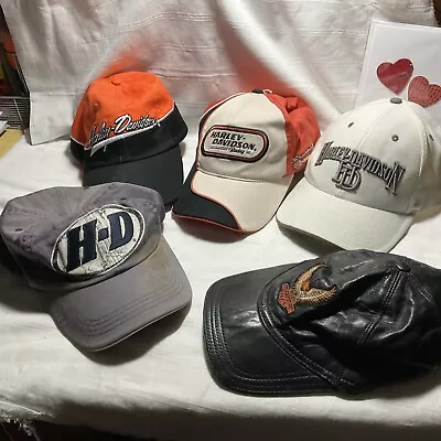 Vintage Harley-Davidson Mixed Hats Lot Of 5 • $30