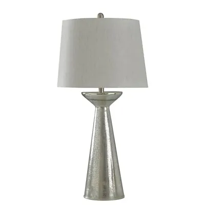 34 In. Mercury Glass Table Lamp With Oatmeal Hardback Fabric Shade By StyleCraft • $61.90