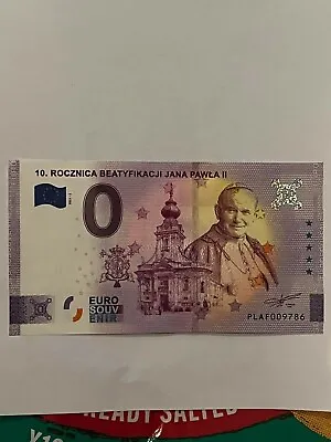 £10 • Buy 0 Euro Banknotes, 10.rocznica Beatyfikacji Jana Pawła II, Anniversary, Poland,