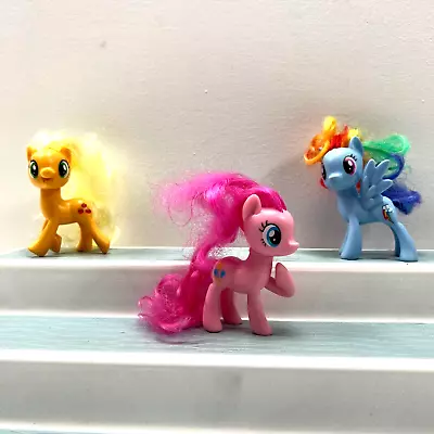 Lot Of 3 My Little Pony Pinky Pie Apple Jack Rainbow Dash 2016 Hasbro Toys Girls • $7.49