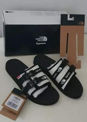 SS22 Supreme The North Face Trekking Sandal Slides Stone UK 7 US 8 EU 40.5 White • £120