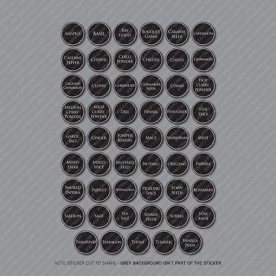 £7.72 • Buy 53 X Spice / Herb Storage Jar Labels Stickers Decals - 30mm Or 40mm
