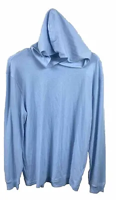 J Crew Washed Jersey Hoodie Mens M Blue Long Sleeve Lightweight Sweatshirt NEW • $25.99