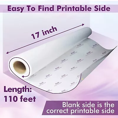 Koala Sublimation Paper Roll 17 Inch 110 Feet Inkjet Heat Transfer 17x110ft • $26.99