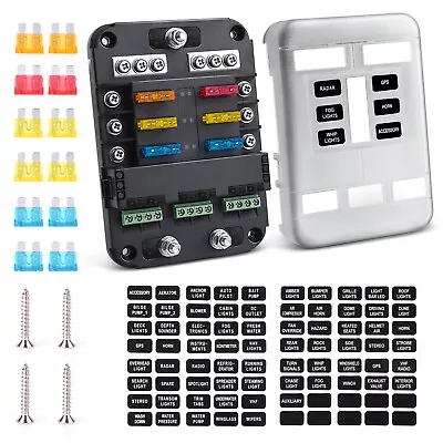 6 Way Fuse Block Acc Waterproof Fuse Box 6 Circuit Relay LED Indicator Marine • $27.25