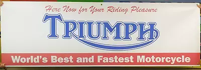 Huge Triumph Motorcycle Dealer Promo Vintage Logo Banner Sign Flag V 2 • $229