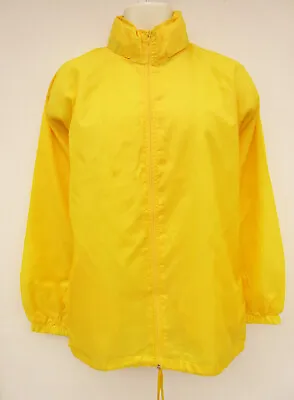 Goal - Cagoule / Jacket Size M/L - Yellow Lightweight Lined Hooded Showerproof • £7.95