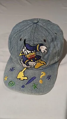 Vintage Angry Donald Duck Embroidered Denim Baseball Cap Hat • $18