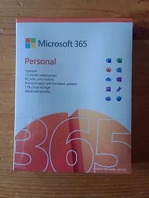 Microsoft M365 Personal English Subscription P10 EuroZone 1 License... NEW • £30