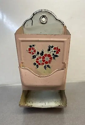 Vintage Wall Pink Metal  Kitchen Match Holder Midcentury Retro • $13.95