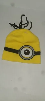 Minions Beanie Despicable Me Yellow With Black Hair Sticking Up • $14.47
