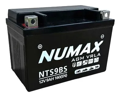 NTS9BS Numax AGM Motorbike Battery YTX9-BS • £26.99