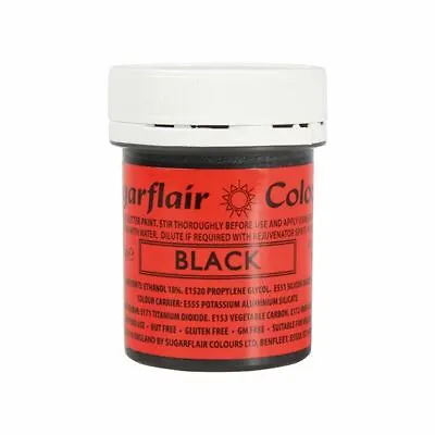 Edible Food Colouring Sugarflair Glitter Paint Black 35g Cake Decorating • £7.95