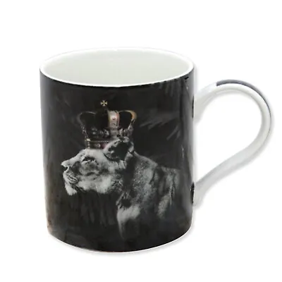 Majestic Black Lioness With Crown 350ml Ceramic Mug Coffee Cup Microwave Safe • £7.25