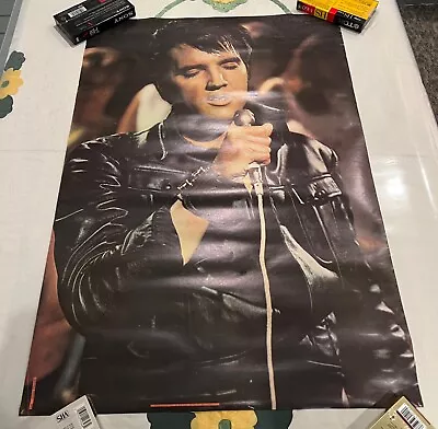 VINTAGE ~ Elvis Presley Leather At Mic 1970's #394 22.5x34  ORIGINAL POSTER • $39.99