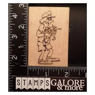 Vip Rubber Stamps Old Lady Carring Art Supplies #t48 • $7.19