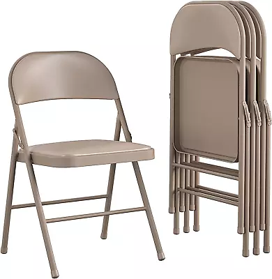 Cosco Vinyl Folding Chair 4 Pack Antique Linen • $180.99