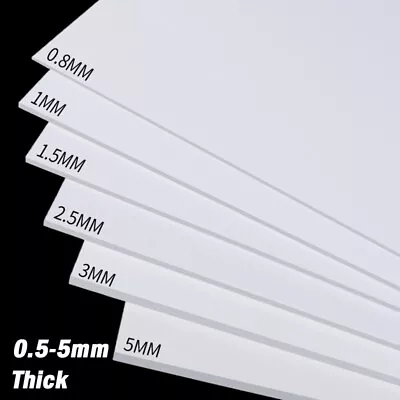 White ABS Plastic Sheet Cut To Size 0.5/0.8/1/1.5/2/3/4/5mm Thickness • £10.02