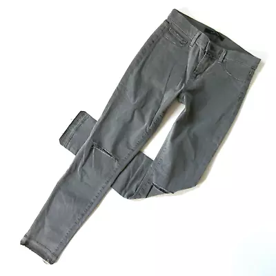 J Brand 811 Mid Rise Skinny In Silver Fox Destroyed Luxe Stretch Twill Pants 26 • $19