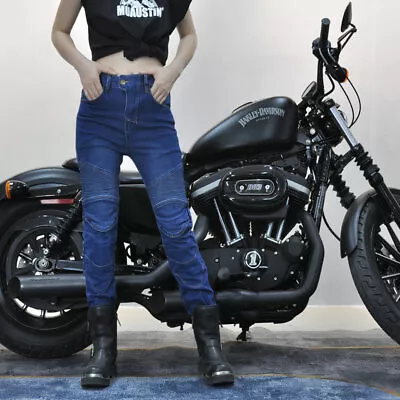 Hot NEW Womens Motorcycle Jeans Motorcycle Riding Pants Tear Resistant Elastic • $63.99