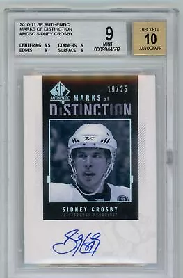 Sidney Crosby 2010-11 SP Authentic Marks Of Distinction Auto PSA 9 /25 (SSav) • $236.79