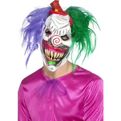 Kolorful Killer Clown Mask Latex Full Overhead Horror Halloween Fancy Dress • $95.24