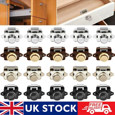 5-30PCS Push Button Catch Lock Latch Knob Drawer Cupboard Door Cabinet Campervan • £9.92