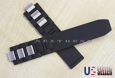New Black Rubber/Stainless Watch Band Strap Fit Must 21 Chronoscaph & Autoscaph • $39.98