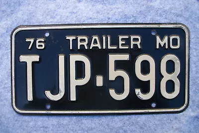 1976 Missouri License Plate Original Paint Trailer # Tjp-598. • $17.95