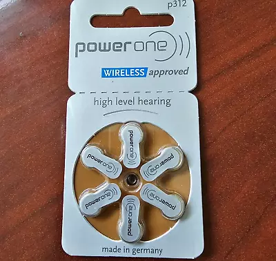 Powerone Hearing Aid Battery Size P312 - 6 Batteries  - Exp.  Jul 2025 • $6.99