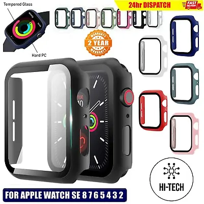$7.06 • Buy Tempered Glass Apple Watch IWatch Series 8 7 SE 6 5 4 3 Case 38 40 41 42 44 45mm