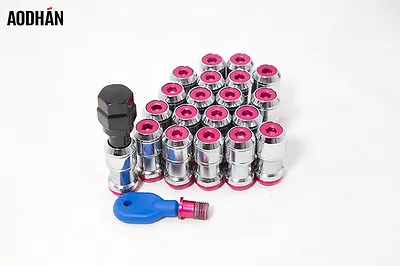 20Pcs 12X1.25 Aodhan Xt45 Lug Nuts Chrome Red Fit Xxr Esr Esm Str Rota Varrstoen • $35