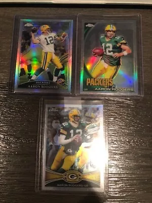 AARON RODGERS TOPPS CHROME REFRACTOR LOT X3 2009 #75 2010 #124 2012 #50 PACKERS • $24.99