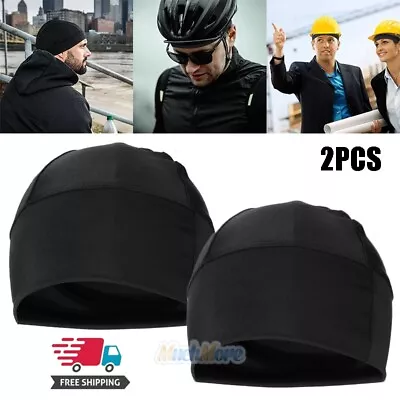 2x Spandex Dome Cap Helmet Liner Sports FootBall Biker Beanie Hat Head Wrap • $11.99