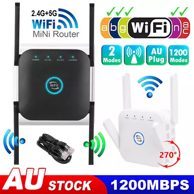 $35.85 • Buy 1200Mbps Wifi Extender Repeater Router Range Signal Booster Wireless Dual Band