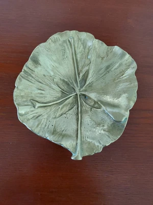 $17.99 • Buy Vintage VA Metalcrafters Solid Brass Ginkgo Leaf 1951 Stamped 