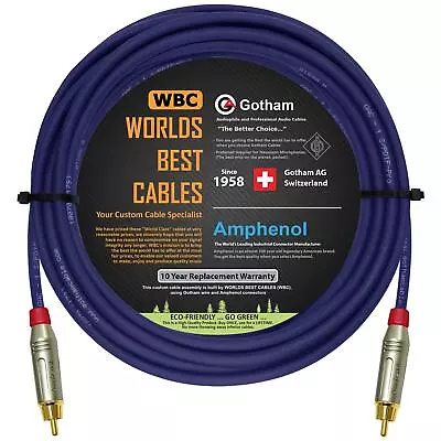 20 Foot SPDIF Cable – Gotham GAC-1 S/PDIF-Pro (Ultrablue) High-End Silver Pla... • $46.50